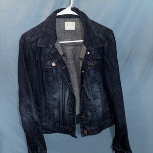 Elle Dark Blue Denim Jacket - Women's Jean Trucker